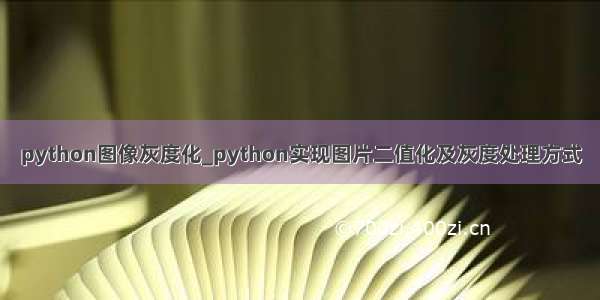 python图像灰度化_python实现图片二值化及灰度处理方式