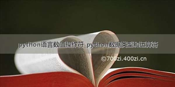 python语言数值操作符_python数据类型和运算符