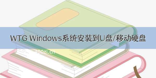 WTG Windows系统安装到U盘/移动硬盘