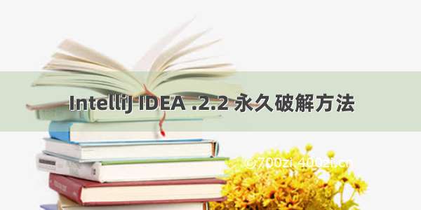 IntelliJ IDEA .2.2 永久破解方法