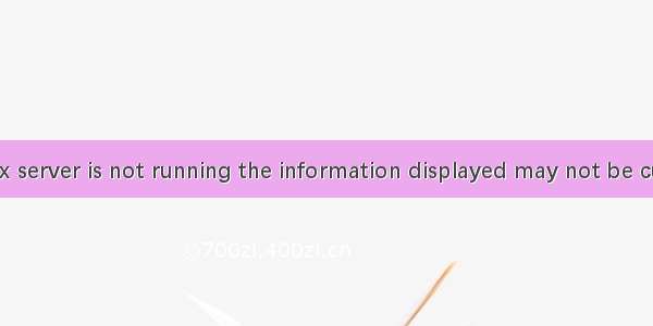 zabbix server is not running the information displayed may not be current