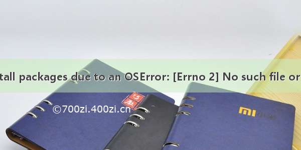 ERROR: Could not install packages due to an OSError: [Errno 2] No such file or directory:错误解决方法