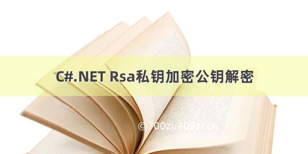 C#.NET Rsa私钥加密公钥解密