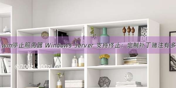 微软 win停止服务器 Windows Server 支持终止：定制补丁赌注有多大？