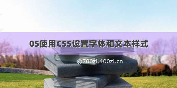 05使用CSS设置字体和文本样式