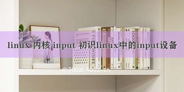 linux 内核 input 初识linux中的input设备