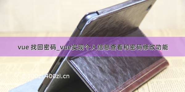 vue 找回密码_vue实现个人信息查看和密码修改功能