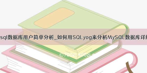 mysql数据库用户简单分析_如何用SQLyog来分析MySQL数据库详解