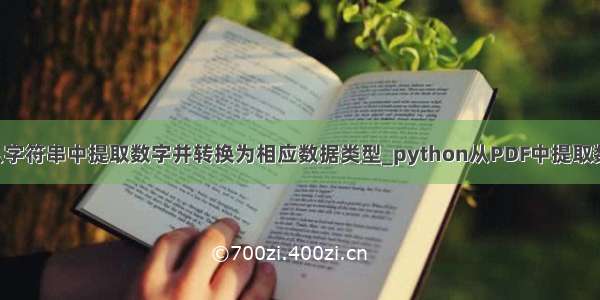 python从字符串中提取数字并转换为相应数据类型_python从PDF中提取数据的示例