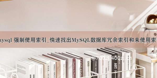 mysql 强制使用索引_快速找出MySQL数据库冗余索引和未使用索引