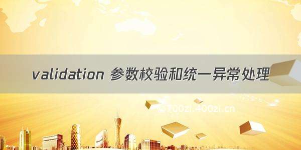 validation 参数校验和统一异常处理