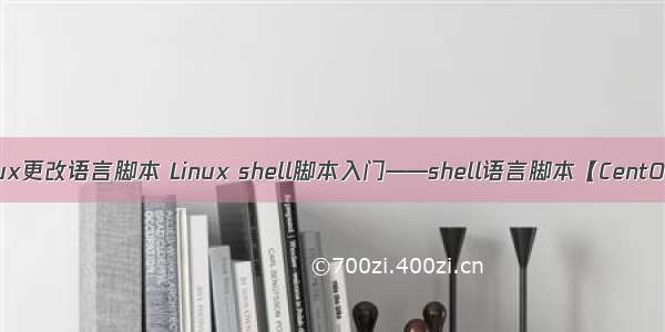 linux更改语言脚本 Linux shell脚本入门——shell语言脚本【CentOS】