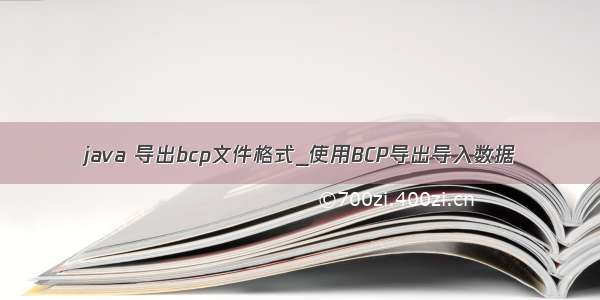 java 导出bcp文件格式_使用BCP导出导入数据