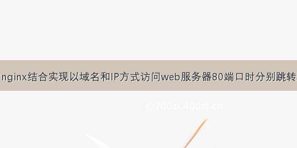 powerdns与nginx结合实现以域名和IP方式访问web服务器80端口时分别跳转到不同页面...