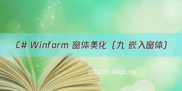 C# Winform 窗体美化（九 嵌入窗体）