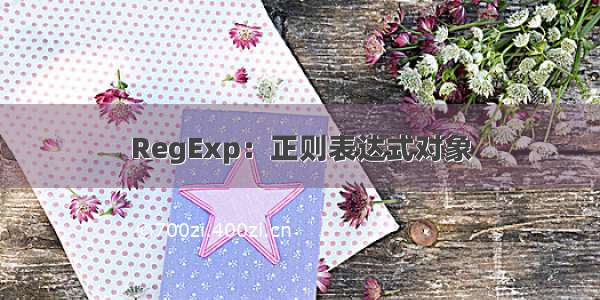 RegExp：正则表达式对象