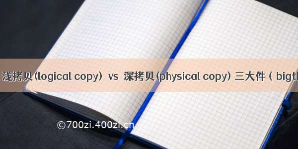 [置顶]        运算符重载 浅拷贝(logical copy)  vs  深拷贝(physical copy) 三大件（bigthree problem）...