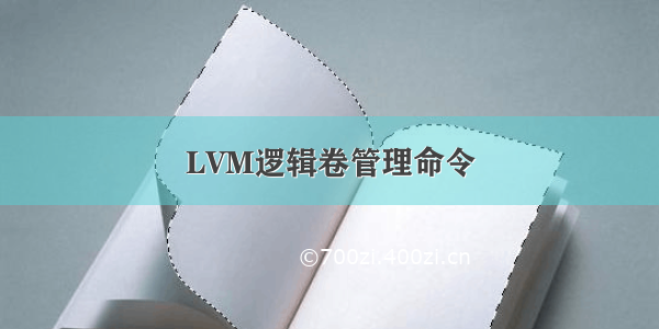 LVM逻辑卷管理命令