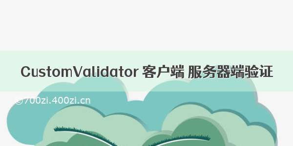 CustomValidator 客户端 服务器端验证