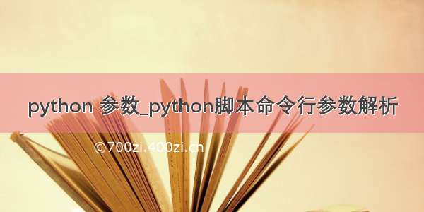 python 参数_python脚本命令行参数解析