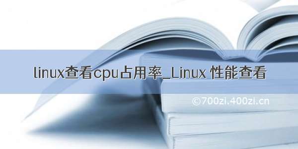 linux查看cpu占用率_Linux 性能查看
