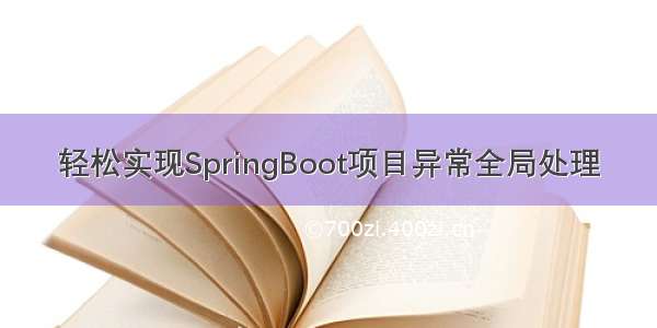 轻松实现SpringBoot项目异常全局处理