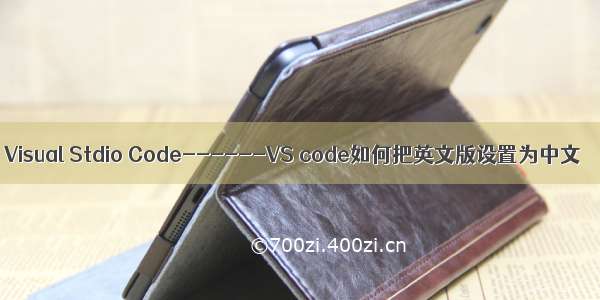 Visual Stdio Code------VS code如何把英文版设置为中文