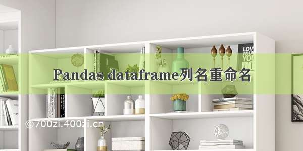 Pandas dataframe列名重命名