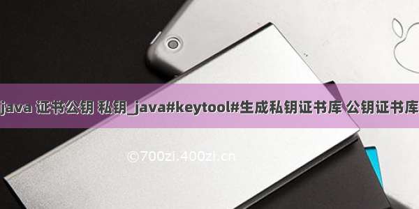 java 证书公钥 私钥_java#keytool#生成私钥证书库 公钥证书库