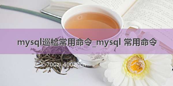 mysql巡检常用命令_mysql 常用命令