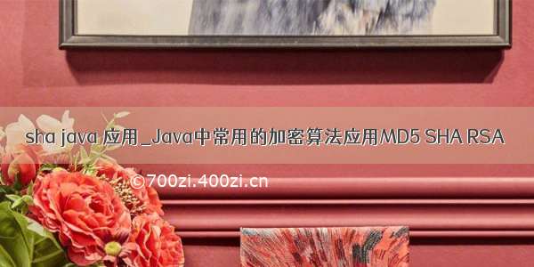 sha java 应用_Java中常用的加密算法应用MD5 SHA RSA