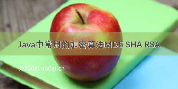 Java中常用的加密算法MD5 SHA RSA