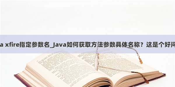 java xfire指定参数名_Java如何获取方法参数具体名称？这是个好问题！