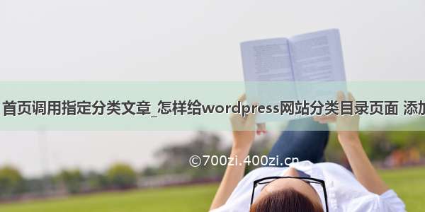 wordpress 首页调用指定分类文章_怎样给wordpress网站分类目录页面 添加文章列表和