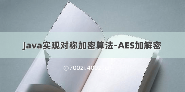 Java实现对称加密算法-AES加解密