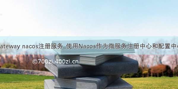 gateway nacos注册服务_使用Nacos作为微服务注册中心和配置中心