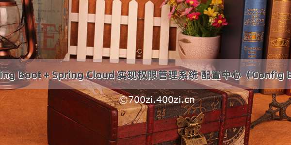 Spring Boot + Spring Cloud 实现权限管理系统 配置中心（Config Bus）