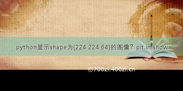 python显示shape为(224 224 64)的图像？plt.imshow