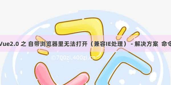 Vue2.0 之 自带浏览器里无法打开（兼容IE处理） - 解决方案  命令