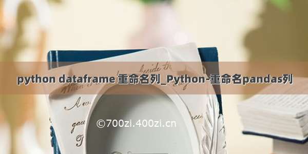 python dataframe 重命名列_Python-重命名pandas列