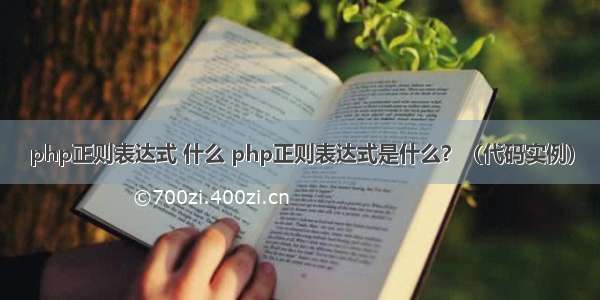 php正则表达式 什么 php正则表达式是什么？（代码实例）