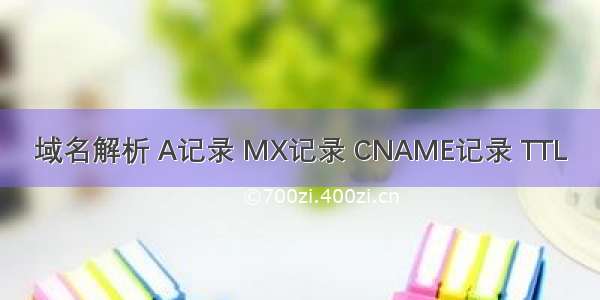 域名解析 A记录 MX记录 CNAME记录 TTL