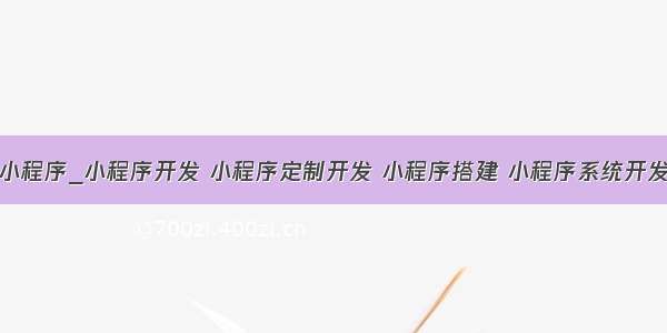 小程序_小程序开发 小程序定制开发 小程序搭建 小程序系统开发