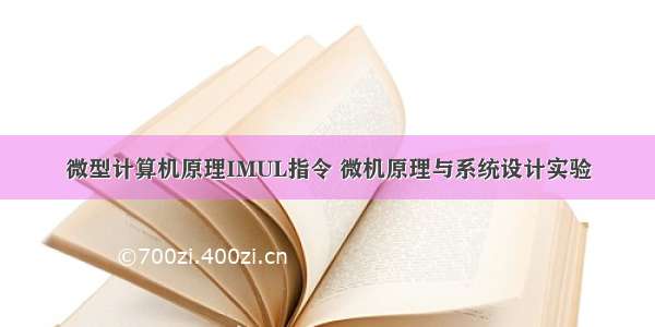 微型计算机原理IMUL指令 微机原理与系统设计实验