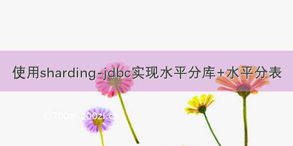 使用sharding-jdbc实现水平分库+水平分表