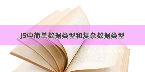 JS中简单数据类型和复杂数据类型