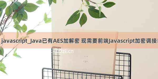 java aes javascript_Java已有AES加解密 现需要前端Javascript加密调接口 返回的