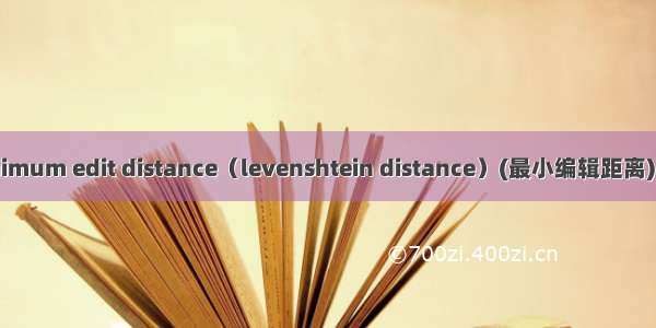 Minimum edit distance（levenshtein distance）(最小编辑距离)初探