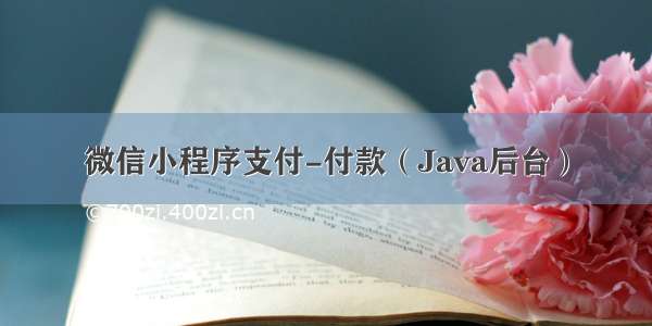 微信小程序支付-付款（Java后台）