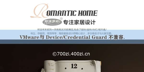 VMware与 Device/Credential Guard 不兼容.